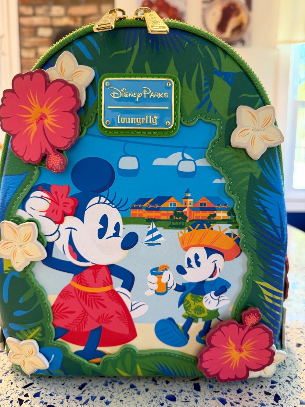 Disney Loungefly Caribbean Beach Resort Tropical Minnie & Mickey  Backpack